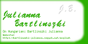 julianna bartlinszki business card